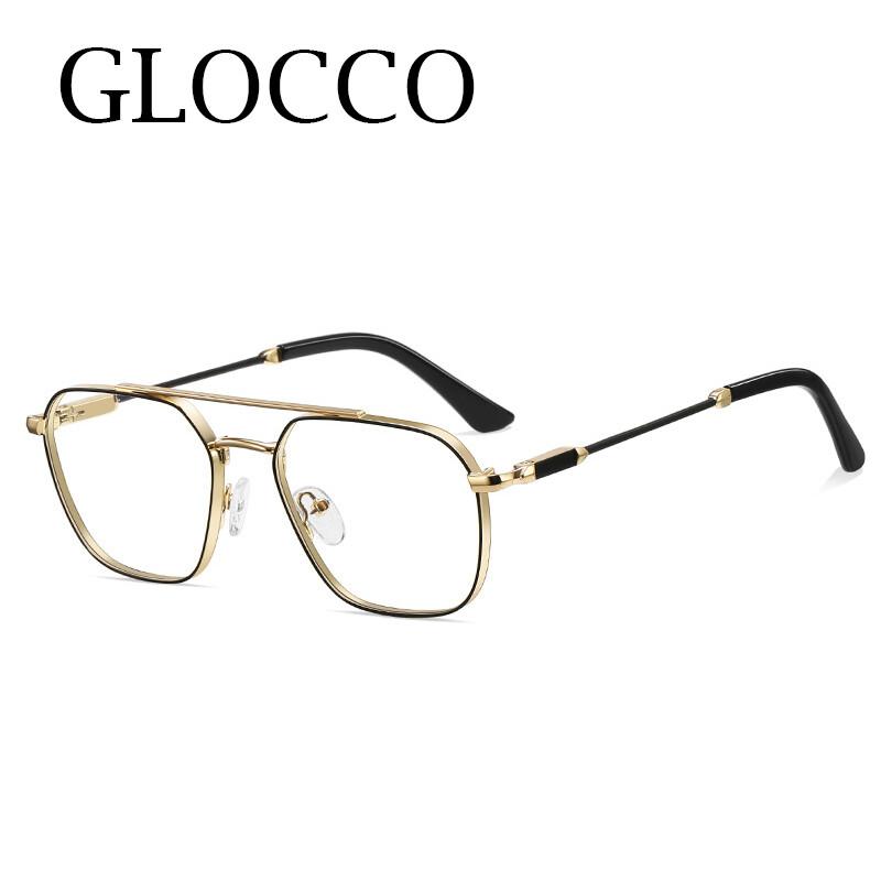 Metal Frame Blue Light Blocking Reading Glasses For Men Rero Double Bridge Square Eyeglasses Presbyopia Glasses