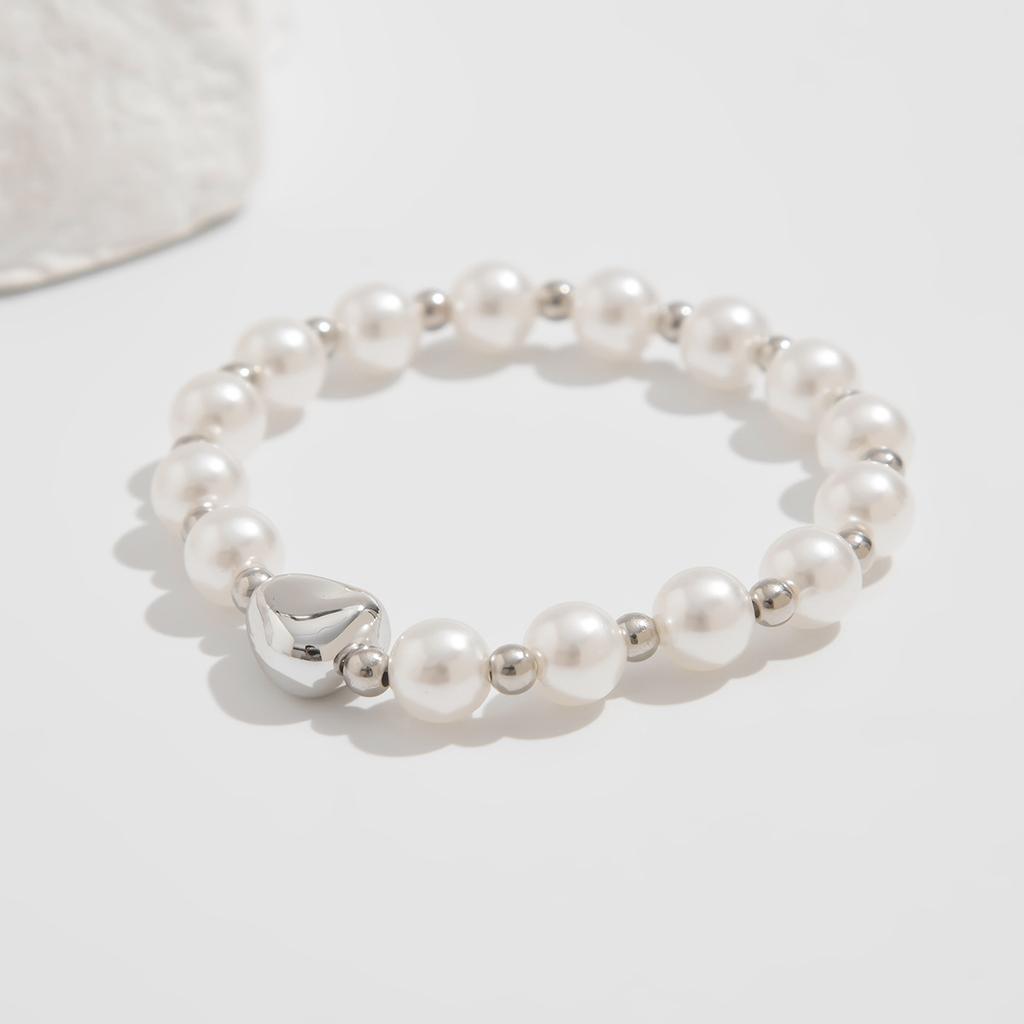 Metal Liquid Pleated Bracelet Bracelet Fashion Imitation Pearl Irregular Beaded Bracelet
