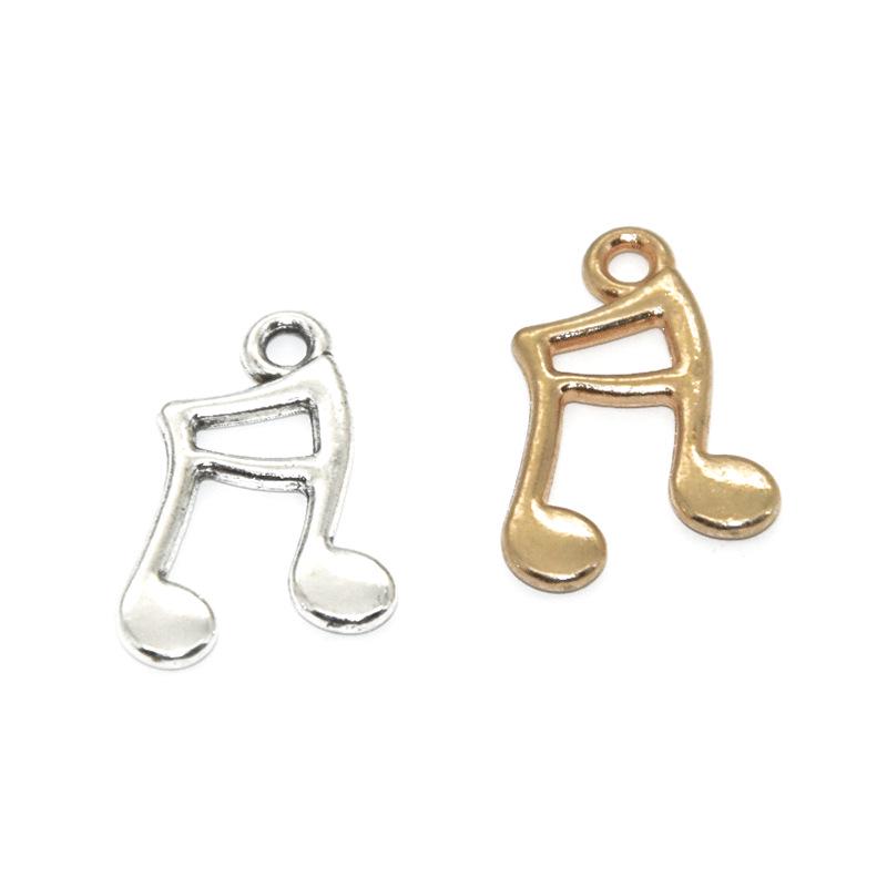 Handmade Double-Sided Musical Note Alloy Pendant for DIY Jewelry