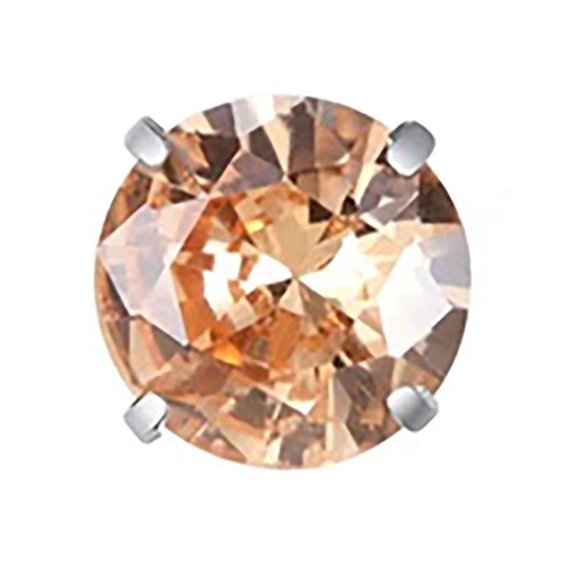 F136 Titanlegierung Steckerohrringe mit 5A Zirkonia, Vierzack-Rundfassung, Innengewinde Knorpel, Schalenboden Lippen- & Zungenpiercing-Ersatz.