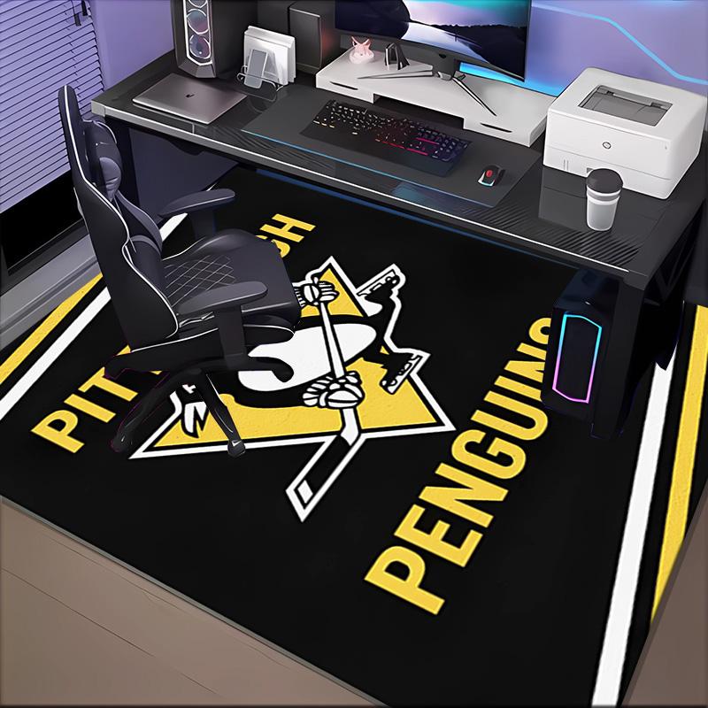 Penguins Heart Logo Art Floor Mat for Living Room, Game Rooms, Office, Bedroom, Office Floor Mat Playful Design, Christmas fan gifts