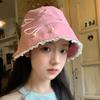 Sweet Lace Bow Bucket Hat for Women Girls Cotton Bowknot Star Fisherman Cap Korean Y2K Basin Hat Outdoor Travel Holiday Sun Hats