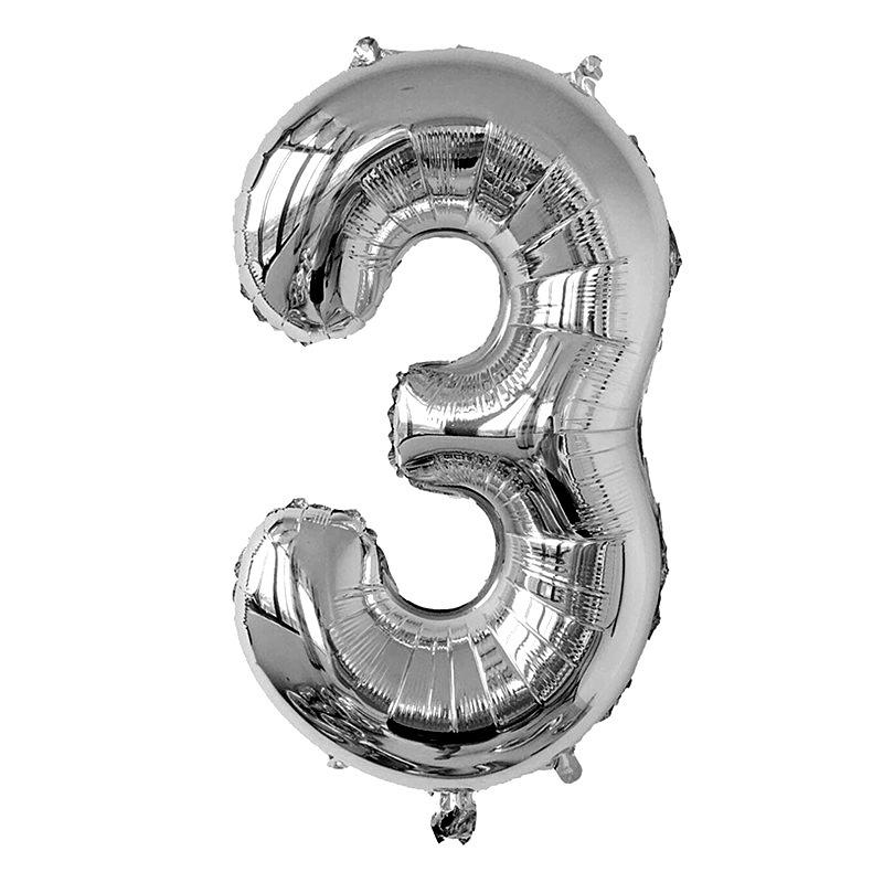 32-inch Gradient Gold/Silver/Rose Gold Number Foil Balloon (US Version)