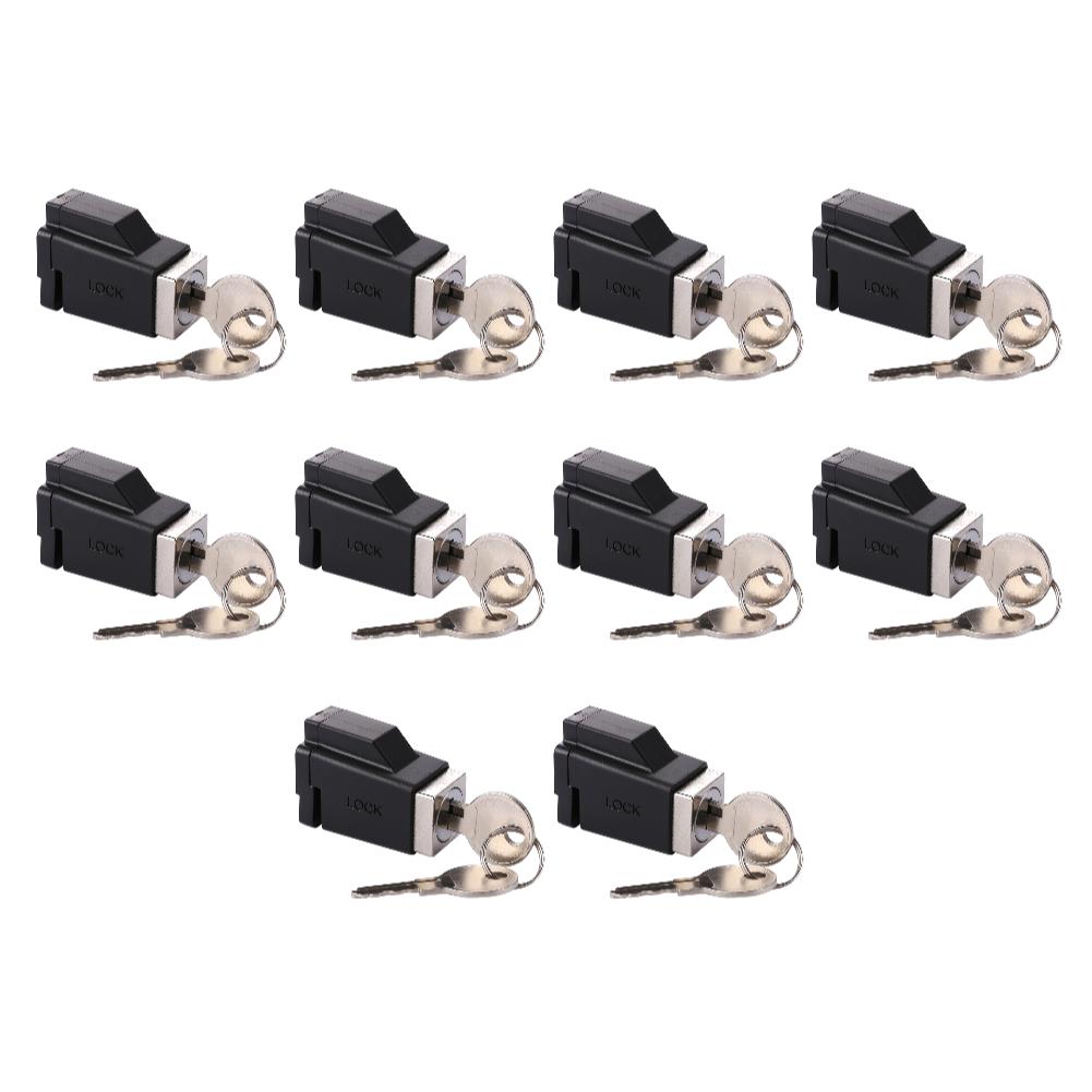 10-1Set Aluminum Alloy Window Locks with 2 Keys Door Window Limit Lock  Portable Practical Exquisite Convenient for Family Hotel