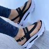 Summer New Slope Heel Toe Buckle with Sandals for Women with Thick Soles and Sandals for Women
