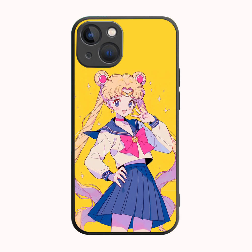 B-11 Sailor Moon Black Case for Samsung S24 S23 S22 S21 S20 FE S10 Lite Ultra S7 S8 S9 Plus A05S A11 A12 A13 A15 A22 A24 A25 A32 A52 A71 5G