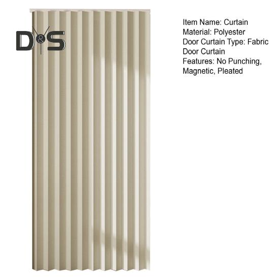 Magnetischer Türvorhang, stanzfrei, faltbar, winddicht, plissiert, Sichtschutz, unsichtbar, dick, für Schlafzimmer, Wohnzimmer, Türvorhang geeignet für