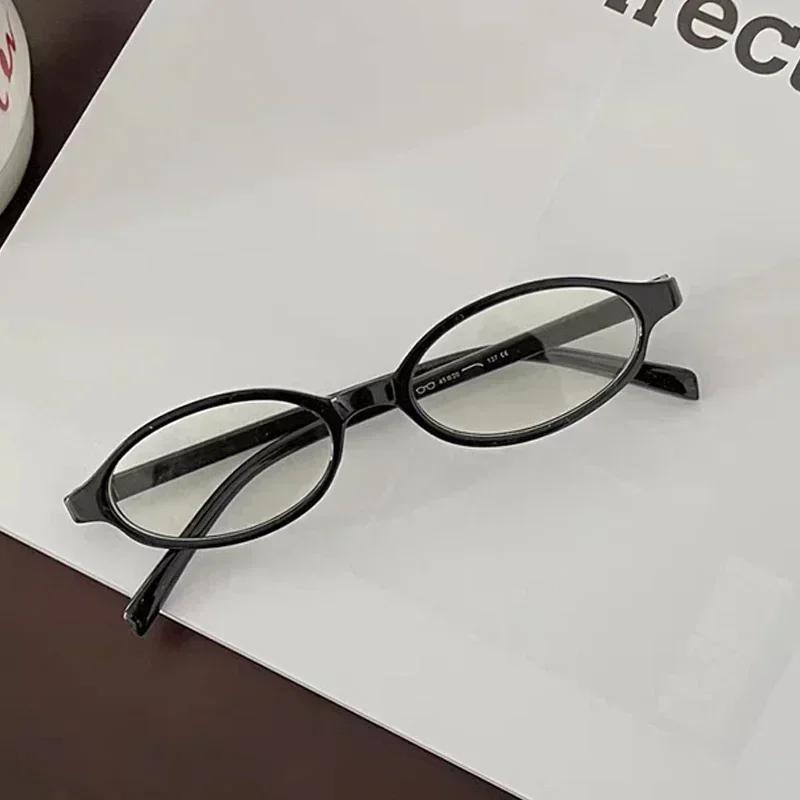 Gafas Ovaladas Retro Y2K para Mujer Montura Pequeña Gafas para Ojos Gafas Bloqueadoras de Luz Azul Gafas de Lectura Ópticas de Grado PC para Mujer Gafas