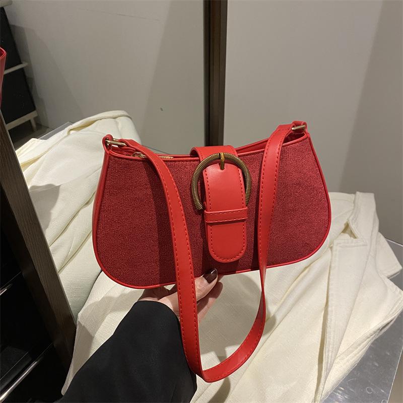 Summer new fashion buckle niche casual commuting versatile shoulder underarm bag premium handbag
