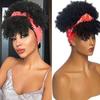 Short Afro Kinky Curly Headband Wigs Wholesale Ombre Brown Heat Resistant Fibre Synthetic Hair Headband Wigs for Black Women