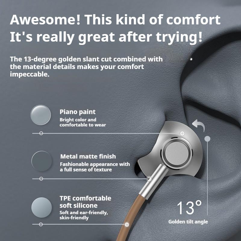 Metal 9D Surround Bass Type C&3.5mm Headphones Wired Control Headsets With HD Mic Earbuds For iPhone15/16 for Samsung Earphones