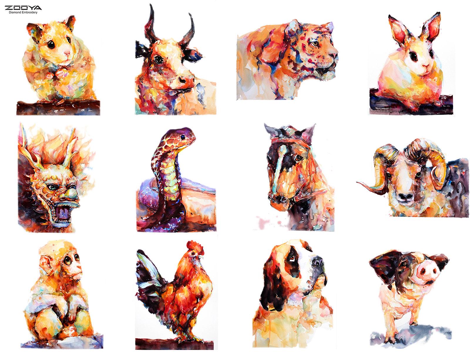 

ЗООЯ DIY 3D квадратная алмазная картина Зодиак серии вышивка крестиком домашний декор