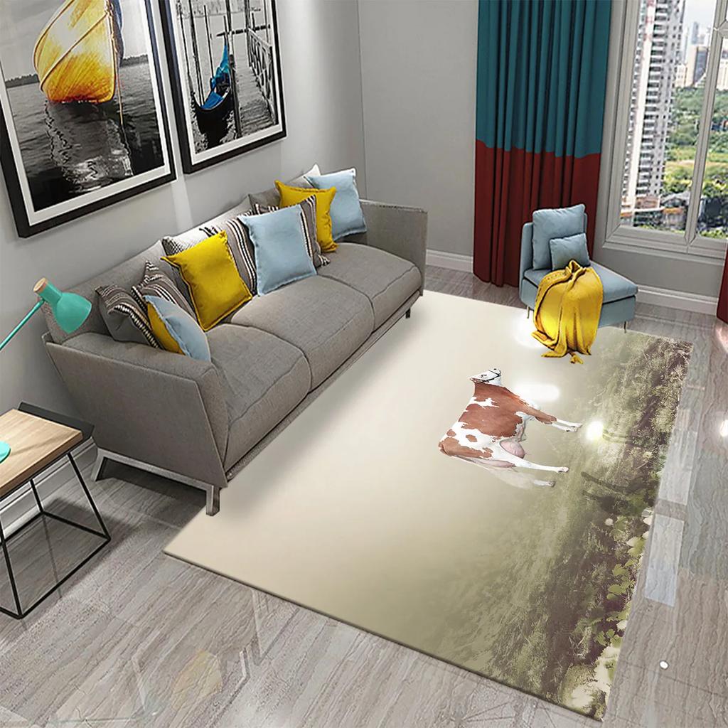 Dairy Cow Carpet Farm Animal Fresh Milk Rug Bathroom Kitchen Non-Slip Doormat Entrance Door Mat Living Room Bedroom Decor Carpet