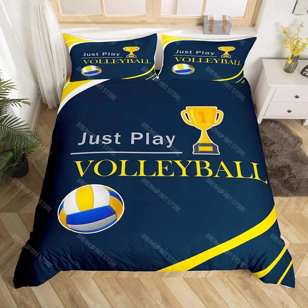 Volleyball Sport Bettwäsche Set Sport Thema Bettbezug King Queen Aquarell Volleyball Bettbezug Ball Spiel Quilt Abdeckung