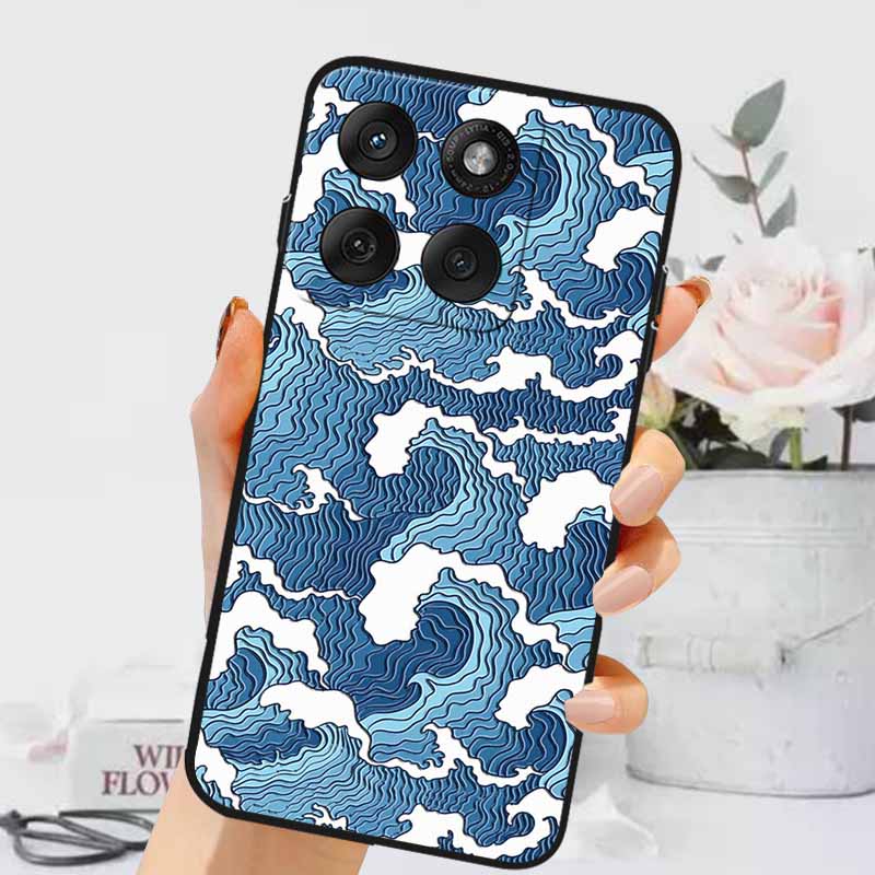 3D Emboss Cases For Edge 60 Fusion / Edge 60 Pro Relief Embossed Retro Silicone Back Cover For Edge 60 Stylus Black Funda 60 Pro