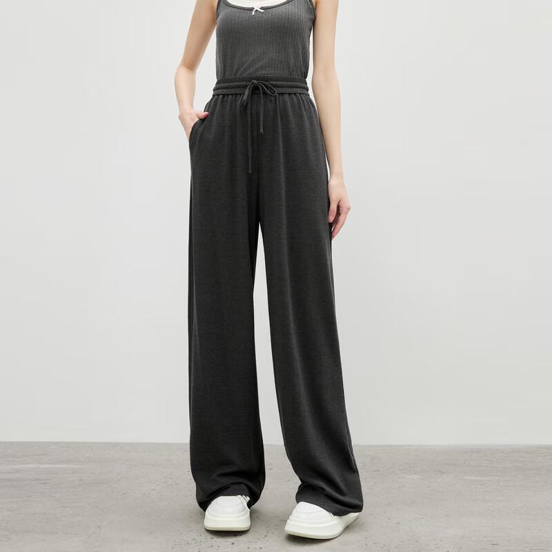 

Qiuszuiyiren 2025 Осенние повседневные брюки прямого кроя на кулиске L