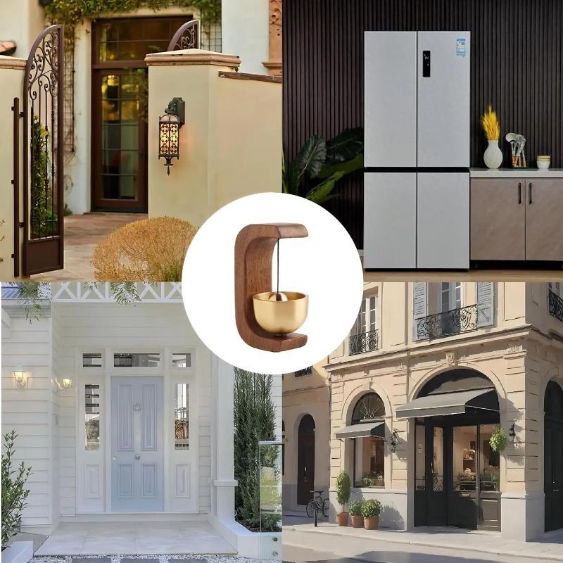 Magnetic Hanging Door Bell Wooden Doorbell Wind Chimes Beech Wood Shop Keeper Bells For Home & Business Door Opening Decoration