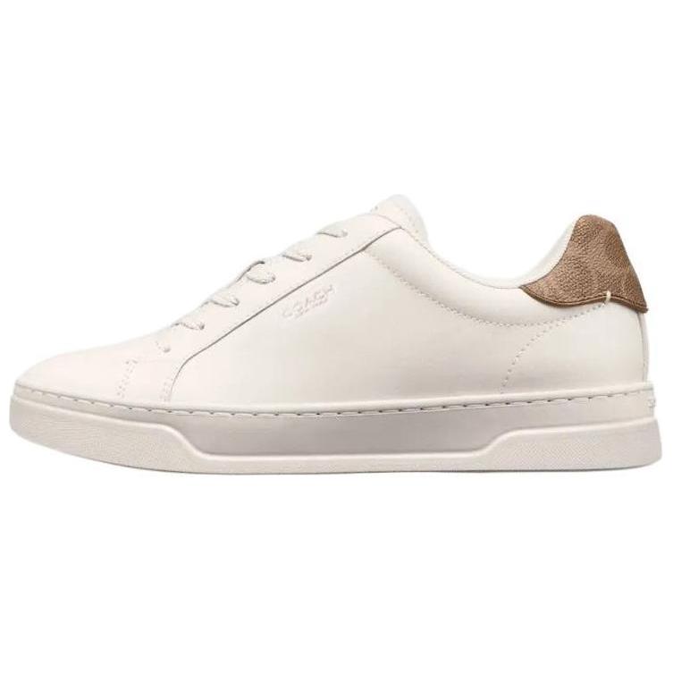 Coach Highline Synthetic Leather Round Toe Lace-Up Low-Top Sneakers Women sneakers White CY198-XH8