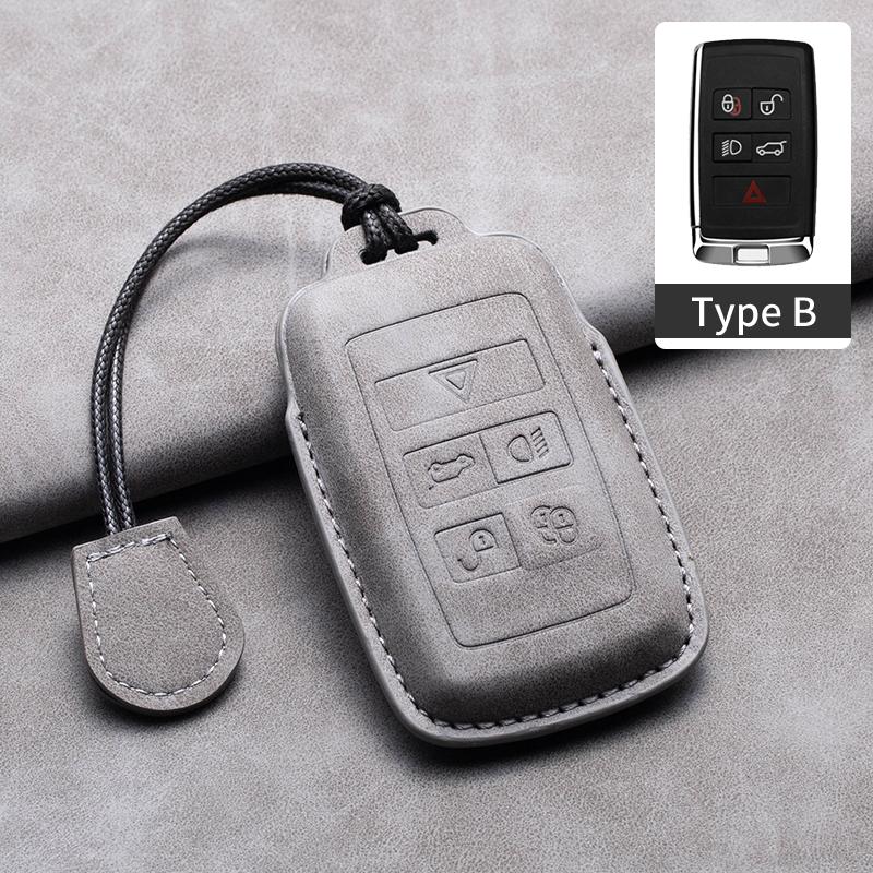 Sheepskin Grain Car Key Case Protector Full Cover For Land Rover Discovery Range Rover Evoque Velar Sport Auto Inter Accessories