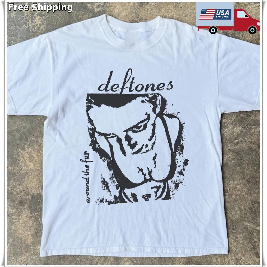 Rare Deftones Around The Fur T-shirt, Unisex White T-shirt, Size S-5XL