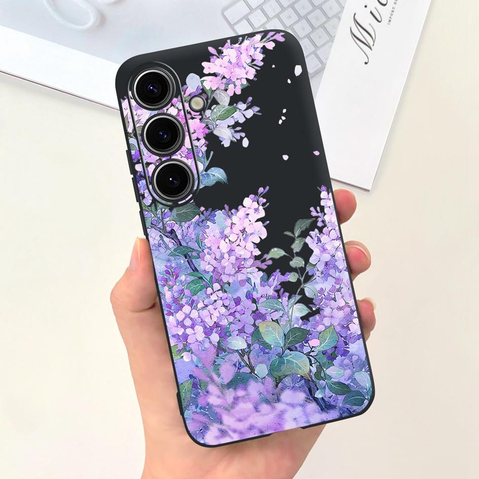 For Samsung Galaxy S24 Plus Case Lovely Yellow Duck Astronaut Matte Silicone Soft Cover For Samsung S 24 S24 Ultra S24+ 5G Funda