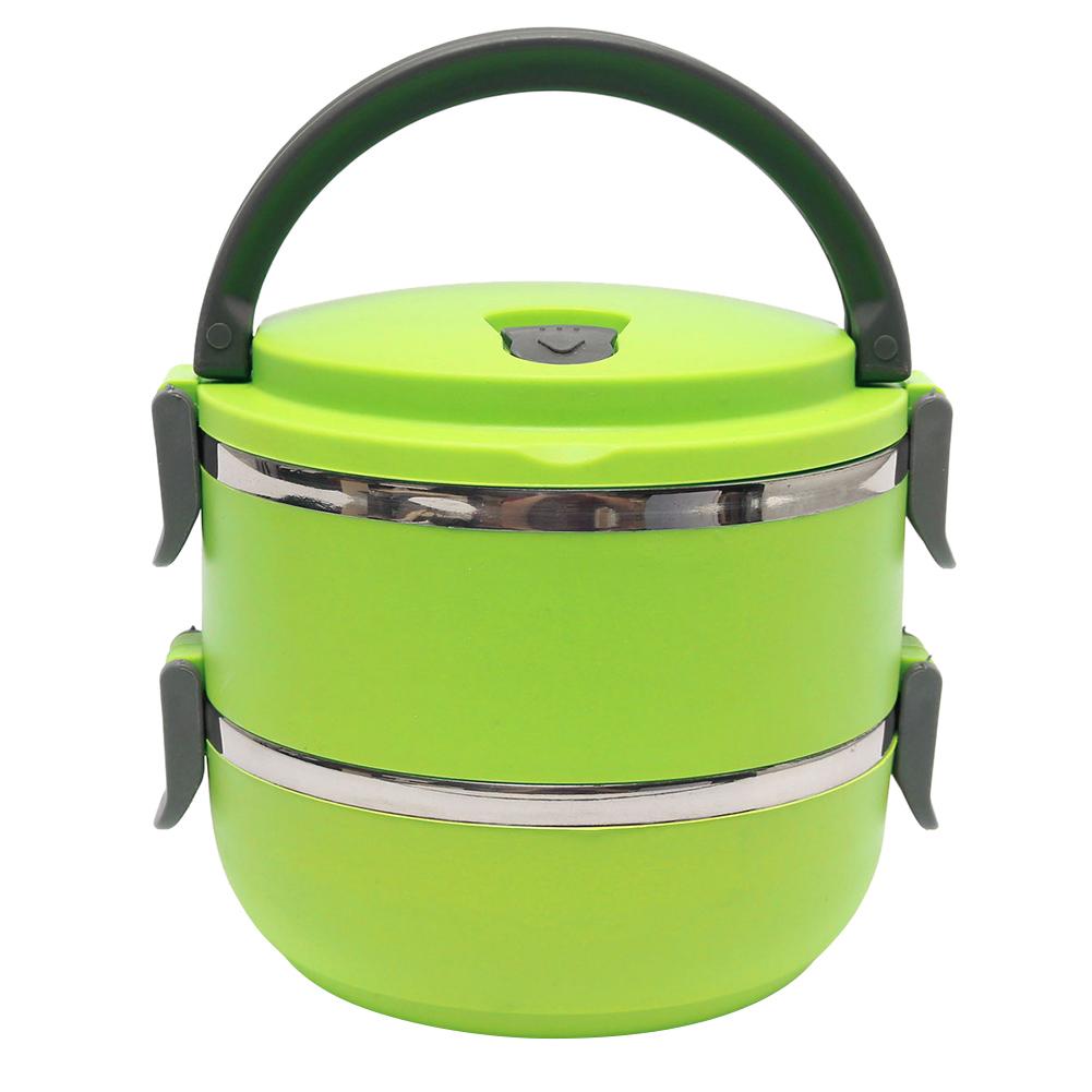 Нержавеющая сталь Ланч-бокс Бэнто Ланч-бокс с 2 отделениями для студентов Работников Деловых мужчин зелёный 2080₽