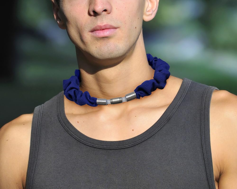 Trade One Cooling Necklace, Neck Tube Scrunchie, Fits Neck Sizes 38-45cm, Just Wet and Shake, Stays Cool, Navy, 30927
