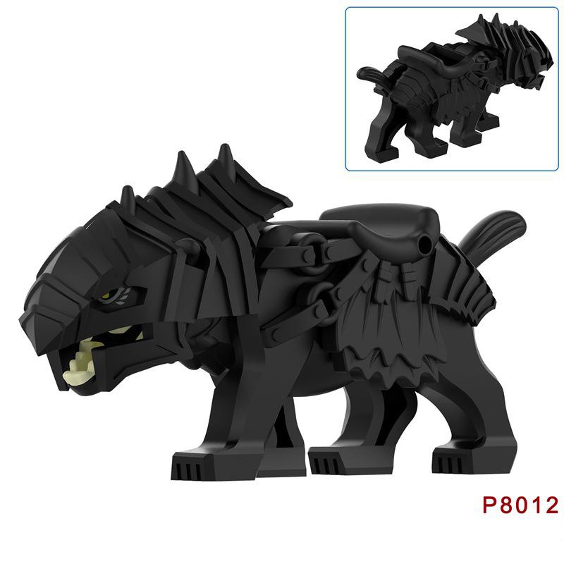 MOC Medieval Wolf Building Blocks Castle Army Knight Soldiers Figures Mount Animal Bricks Toys Gift DF004