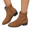 Fashionable Women Short Boots Elegant Pointed Toe Thick Heel Comfortable High Heeled Boots for Autumn Winter Casual Wear