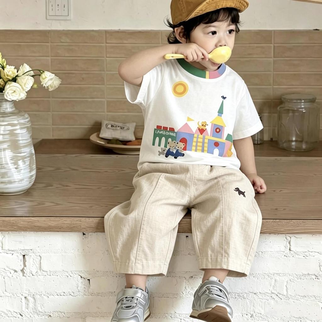 2026 Kids' Summer Linen Cropped Pants - New Toddler Style for Boys & Girls