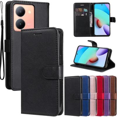 Jednobarevné flipové kožené pouzdro na telefon pro Xiaomi Redmi 13C 13 C Pouzdra Kryt Stojánek na knihu Magnetická peněženka Držák na kartu Pouzdro Pouzdro pro POCO C65 C 65 4G