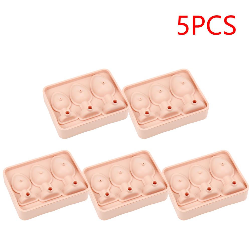 1-5 st Prank Analplugg Formad Form Silikon Återanvändbar Rolig Form Isbitsformar för Iskylning Whiskey Cocktails