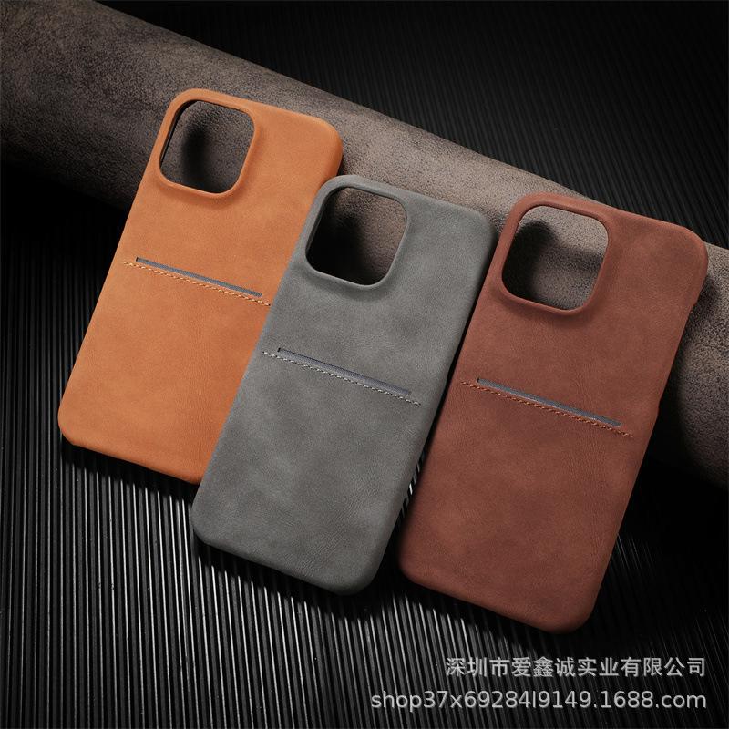 Apple iPhone 15/16 Pro Max Suede Card Insert Drop-Proof Case