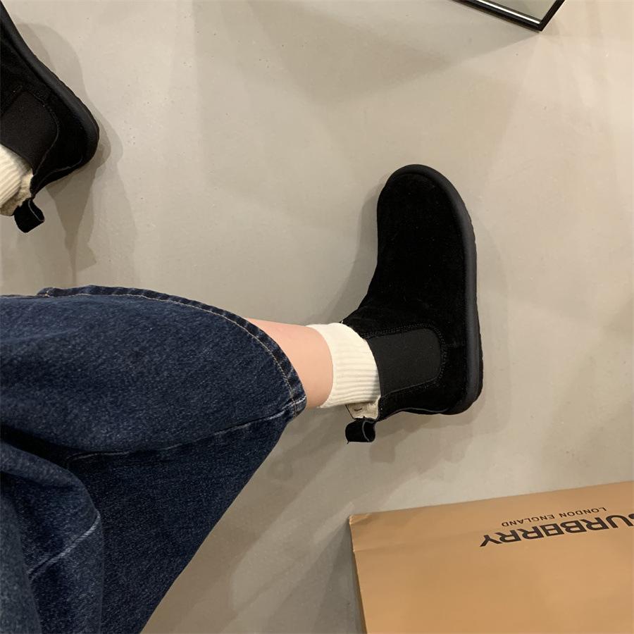 Winter Retro Women's Cotton Shoes Padded Warm Short Boots Flat Cotton Shoes