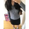 Korean Style Slimming Hooded Knit Zipper Jacket for Women - Versatile, Long-Sleeved, Perfect for Spring and Autumn