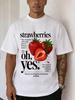 2026 New Unisexs Comfort Trippin Strawberry Graphic Printed Cotton Short Sleeve T Shirt Summer Casual Streetwear For Him Tee