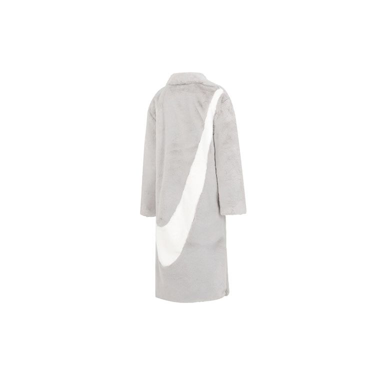Nike Women Faux Fur Long Jacket (Asia Sizing) Light Bone Women Streetwear DQ6839-012