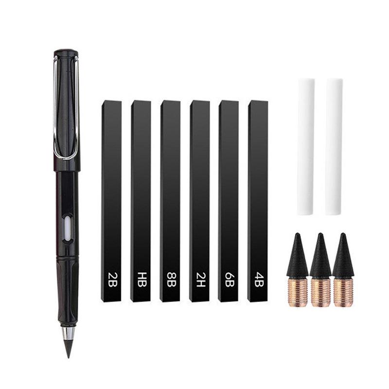 16-Piece Eternal Pencil Set: No Sharpening Needed with Eraser & Lead Art Tools