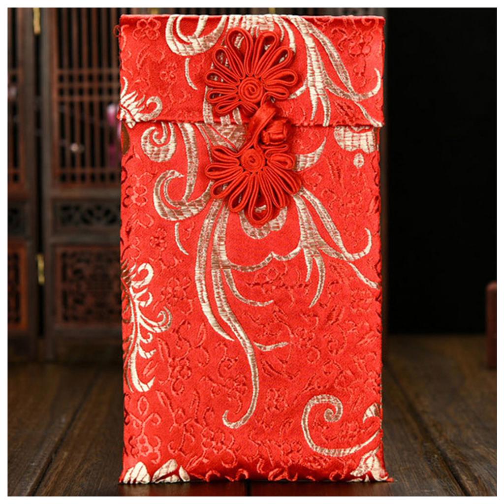 Chinese Brocade Red Envelope Bag Spring Festival Luck Red Packets Bag 2026 New Year Decoration For Chinese Wedding Birthday
