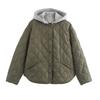 Street Fashion Quilted Hooded Padded Jacket Womens Casual Winter Coat