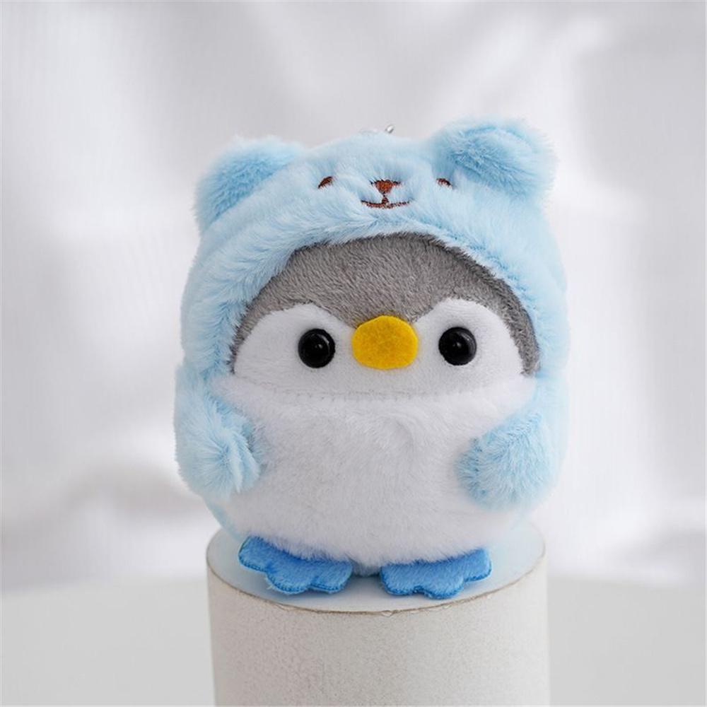 New 8CM 4Colors , Key Chain Ring Pendant TOY , Fluffy Plush Penguin Stuffed Animal TOY Doll
