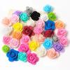 50/100/200Pcs 3.5cm Artificial Flower Foam PE Rose Heads DIY Valentine's Day Roses Wedding Candy Box Decoration Bride Accessory