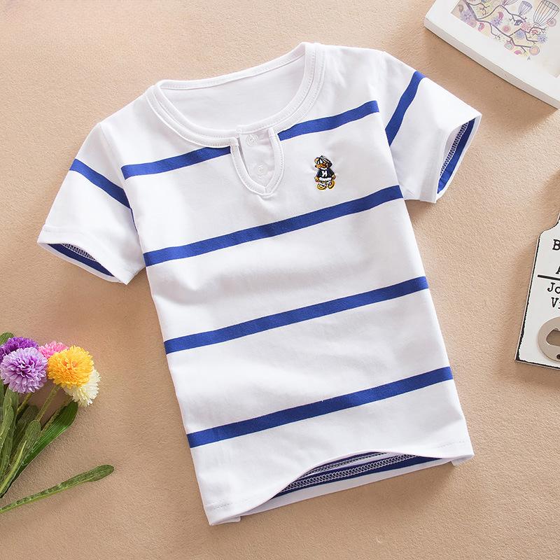 Kurzarm-T-Shirt Jungen Gestreift Kurzarm Sommerkleidung Neue Kinderbekleidung Kinder Kurzarm-Tops Trendy