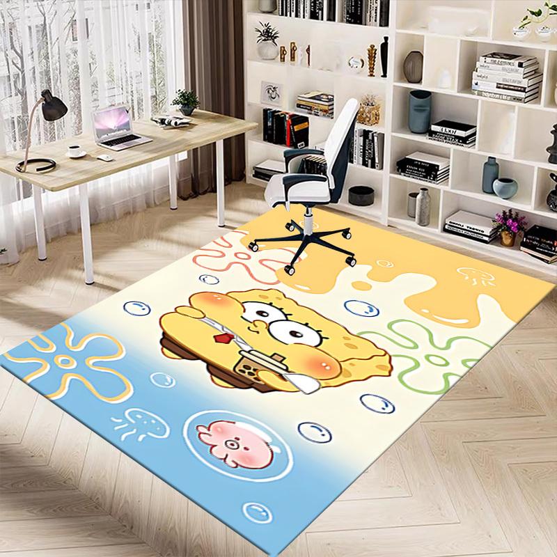 1PC SpongeBob SquarePants, Bubble Tea Carpet Ultra Soft, Thick & Absorbent, Non Slip Machine Washable Mat for Entryway