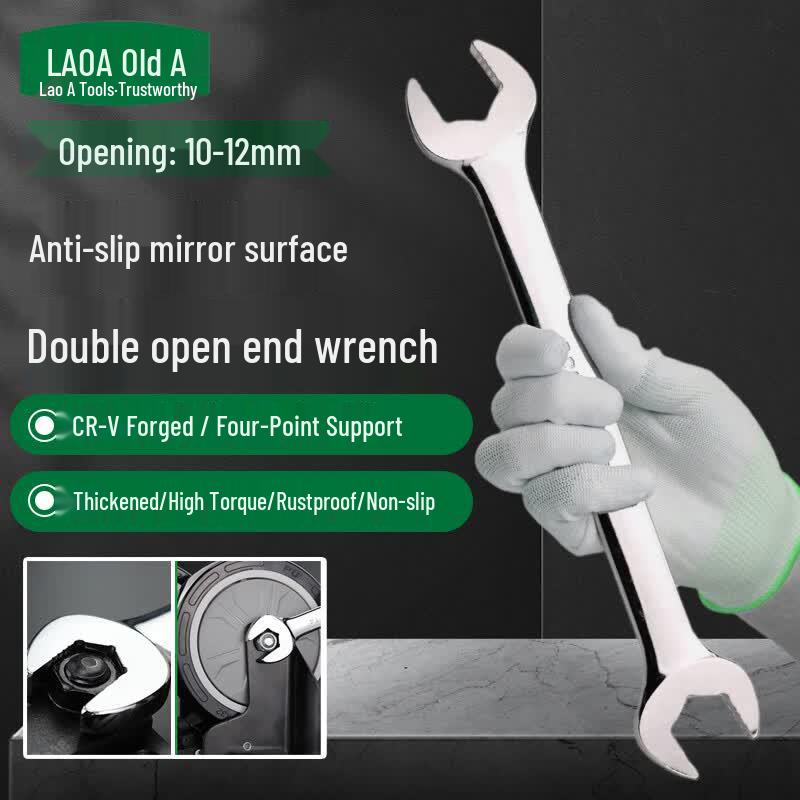 LAOA CR-V Mirror Finish Double Open-End Wrench