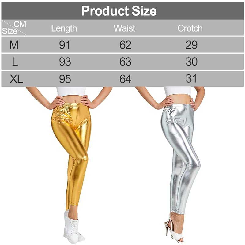 [Getrays] Women Wet Look Shiny Metallic Leggings Liquid Waist Stretch Disco Pants Leggings high waist stretch leggings Dance Yoga Pants Tights Lounge