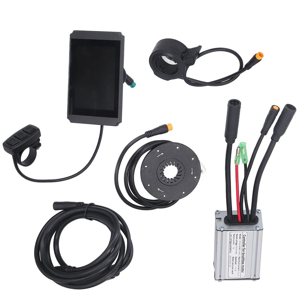 15A Electric Bike Controller Kit Waterproof LCD8H Meter Bicycle Conversion Kit with 1 To 2 Wire for 250W 350W Motor