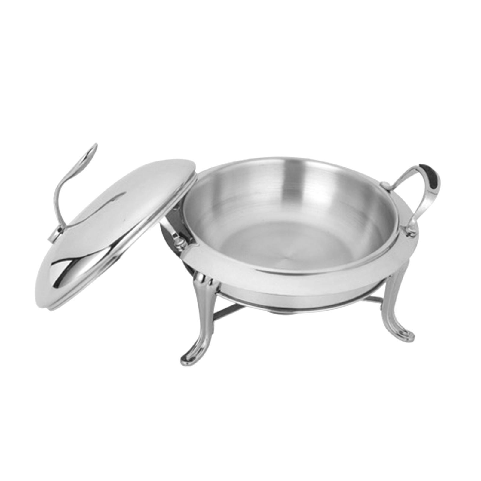 

Stainless Steel Chafing Dish Household Alcohol Stoves with Lid Food Warmer Cooking Utensil for Trips Hotel Barbecue срібний