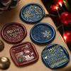 Siegelwachsstempel „Frohe Weihnachten“, Schneeflocke, Rentier, Kupfer, Messing, für DIY-Scrapbooking, Wachssiegelstempel, Umschlagdekoration