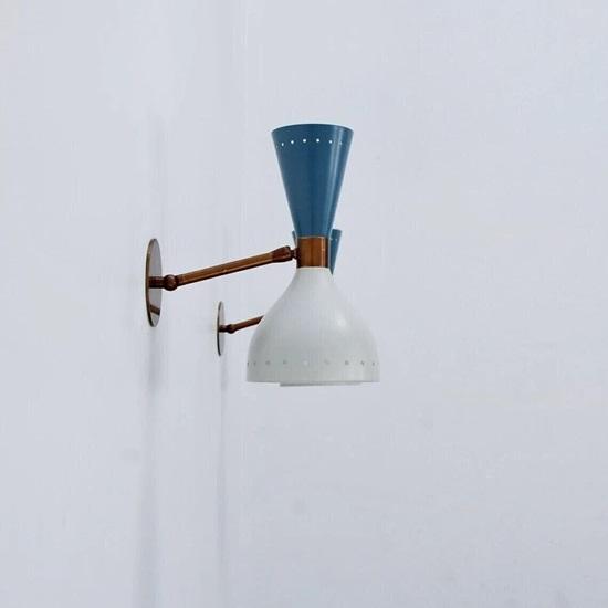 Chandelier 1950 Pair of Wall Sconces Sputnik Stilnovo Italian Lamp Diabolo Indus Wal